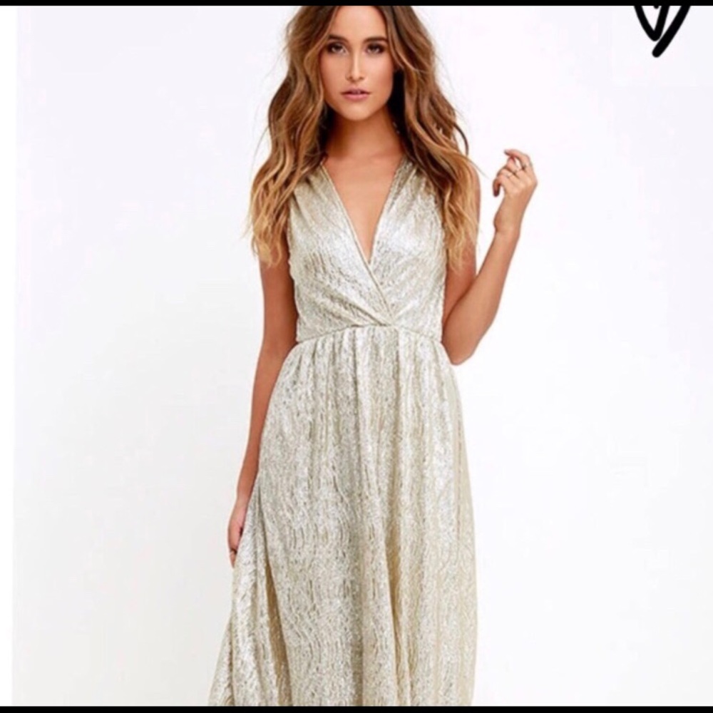Lulus all that shimmers maxi dress